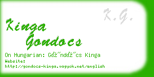 kinga gondocs business card